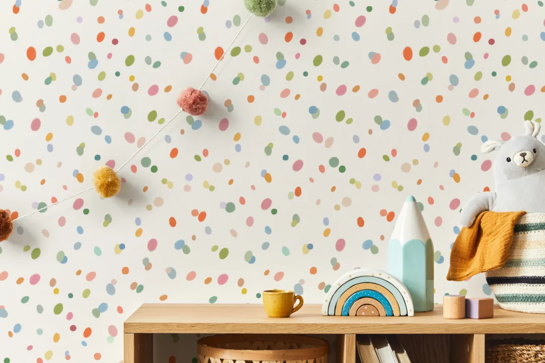 Hand Drawn Pastel Multicolor Spots Wallpaper