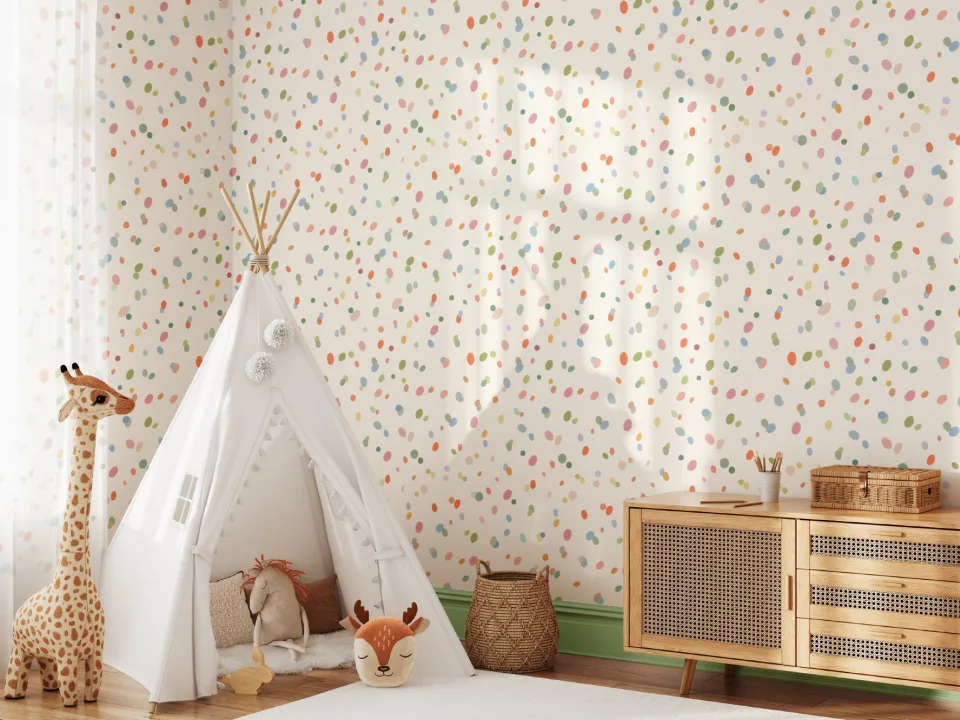 Hand Drawn Pastel Multicolor Spots Wallpaper