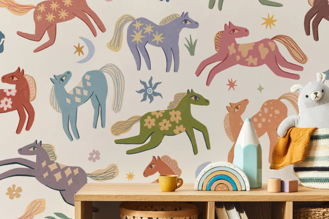 Multicolor Pony Whimsy Kids' Animal Fun Mural