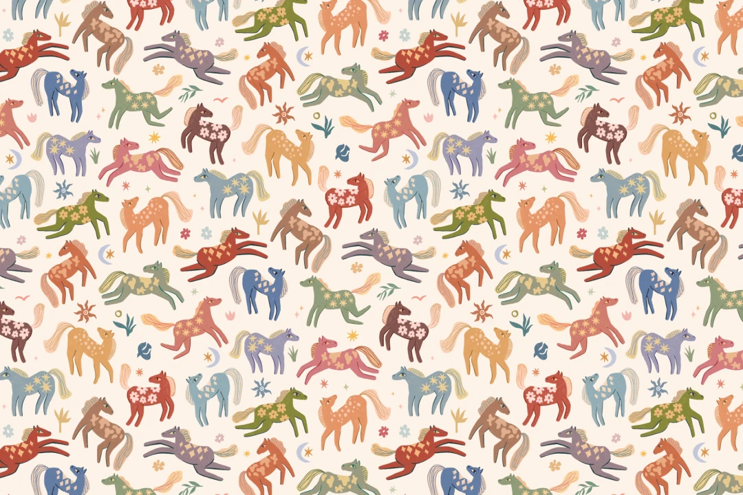 Multicolor Pony Whimsy Kids' Animal Fun Mural