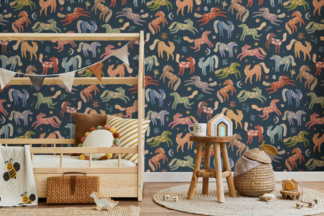 Multicolor Playful Pony Kids' Animal Delight Mural