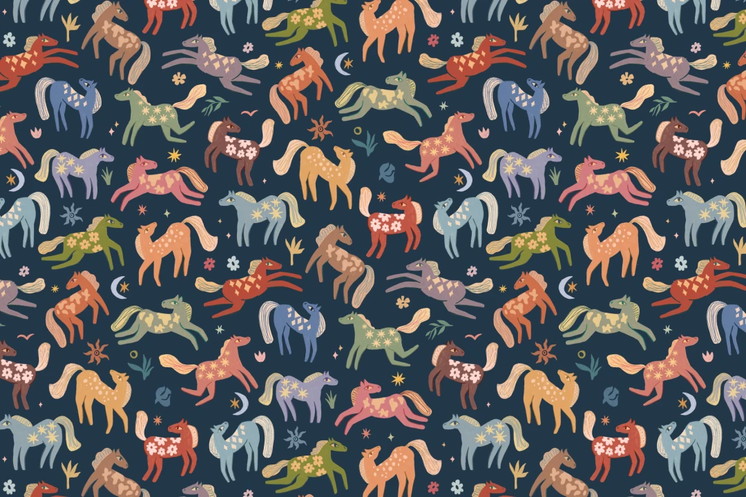 Multicolor Playful Pony Kids' Animal Delight Mural