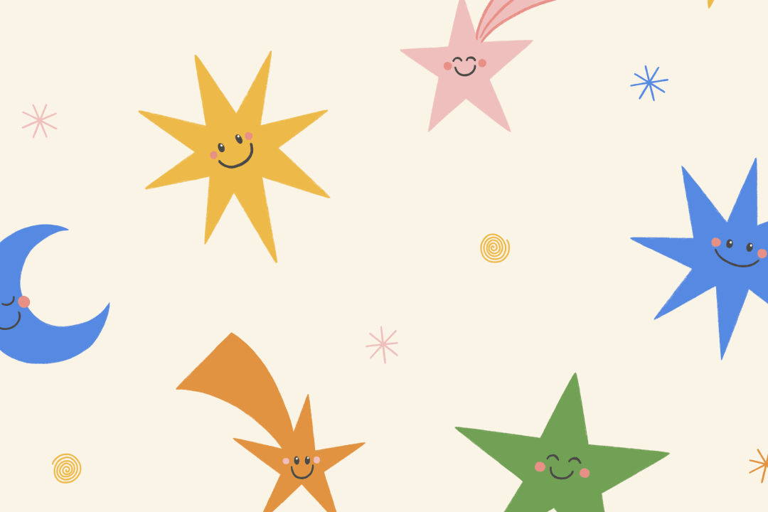 Multicolor Celestial Kids' Fun and Playful Mural