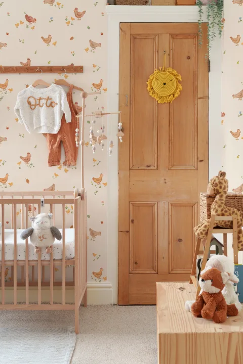 Multicolor Farmyard Animal Nursery Mural With Playful Atmosphere