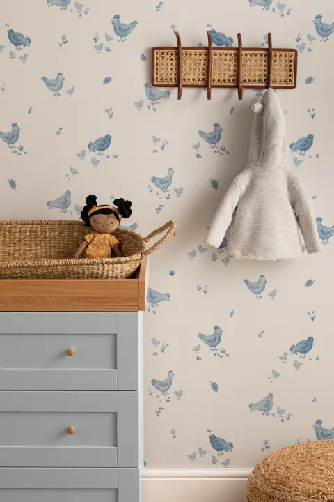 Murale cu animale Blue Farmyard Charm pentru camera copiilor