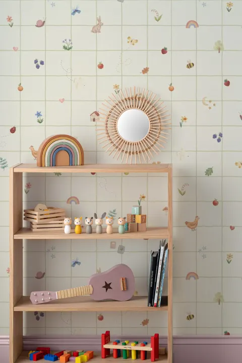 Kids’ Multicolor Botanical Nature Playroom Mural