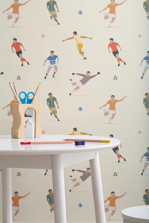 Kids Colorful Soccer Players Wallpaper