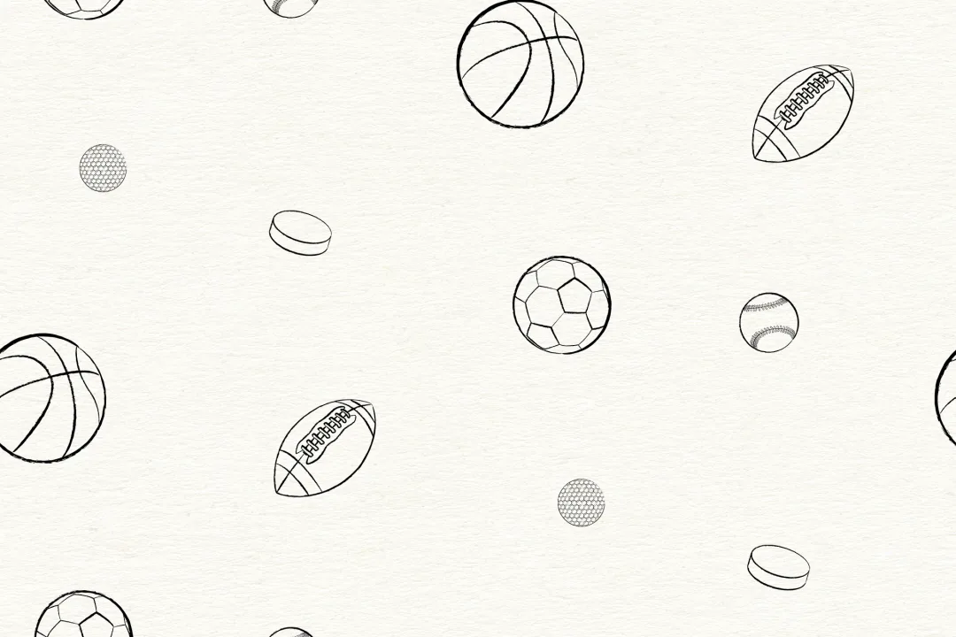 Kids Neutral Sports Illustration Wallpaper