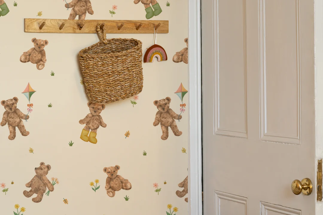 Beige Kinder Niedlich Teddy Motiv Tapete