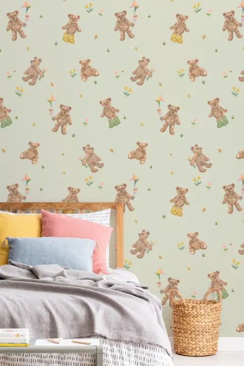 Papel pintado con motivo de Lindo osito de peluche de Sage Niños