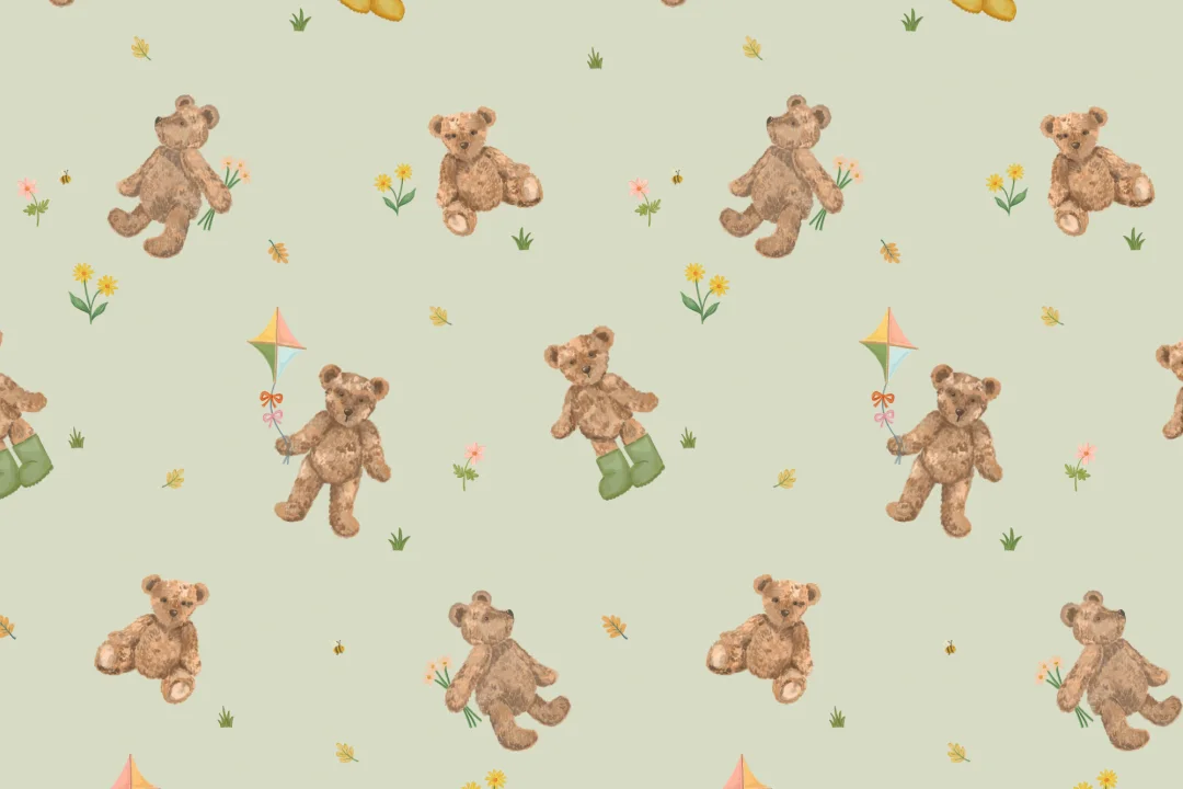 Papel pintado con motivo de Lindo osito de peluche de Sage Niños