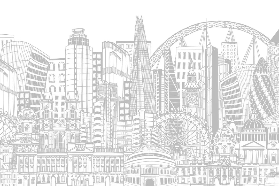 Gray Monochrome London Monuments Wallpaper Mural