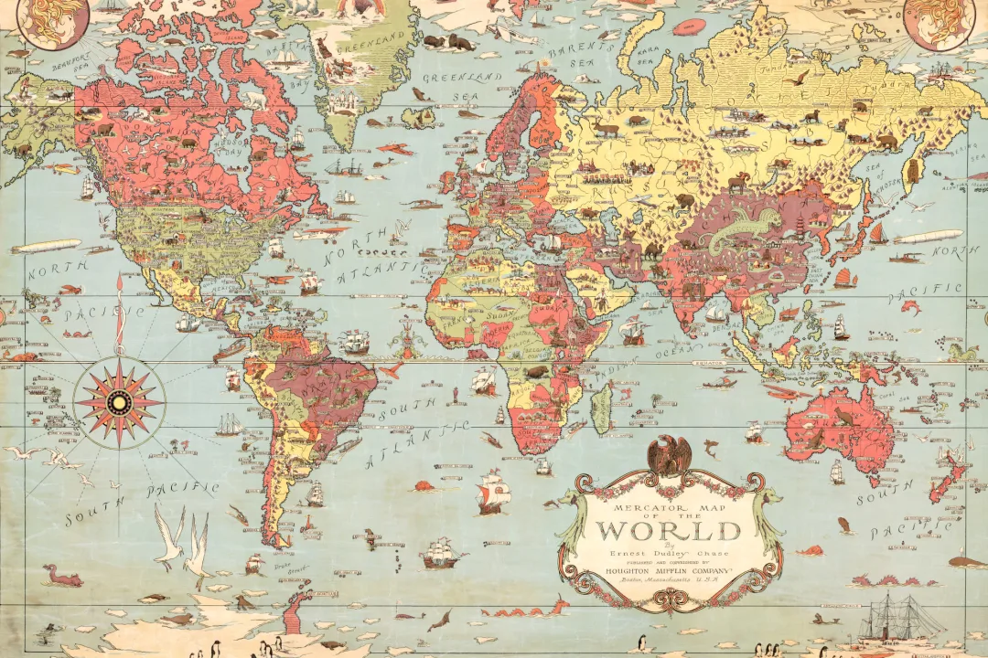 Kids Vintage World Map Wallpaper Mural