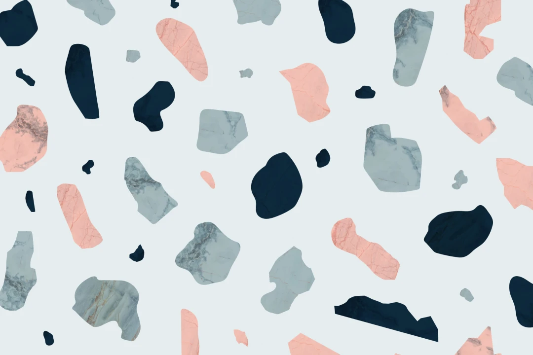 Roz și albastru Terrazzo Wallpaper Mural