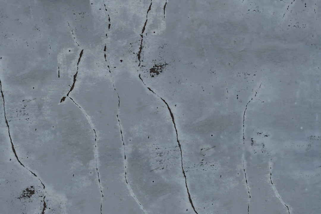 Dark Industrial Blue Cracked Concrete Wallpaper Mural