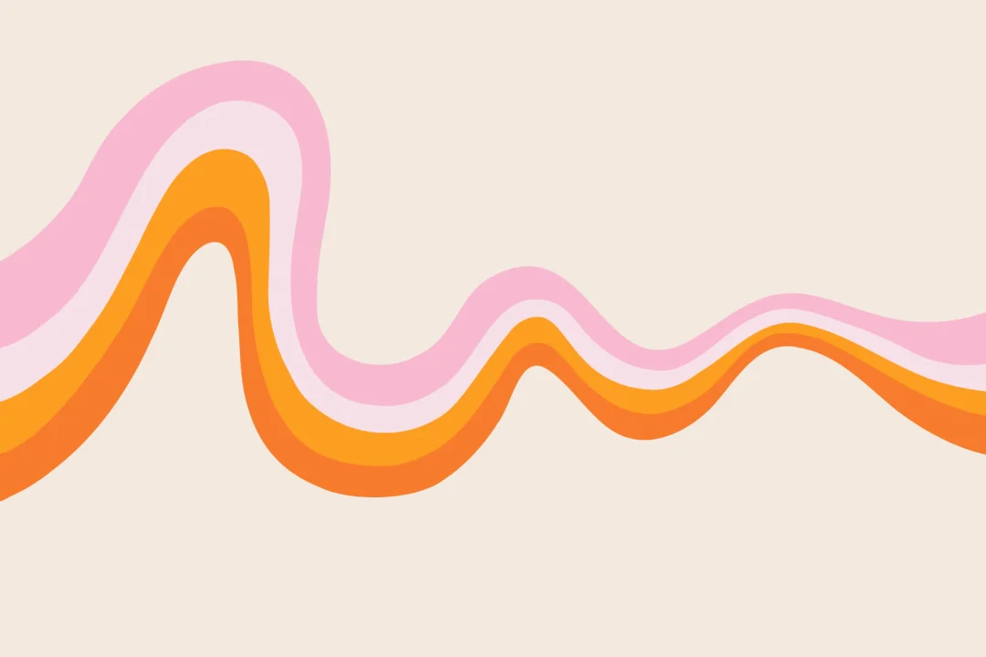 Pink and Orange 70s Retro Wallpaper Mural
