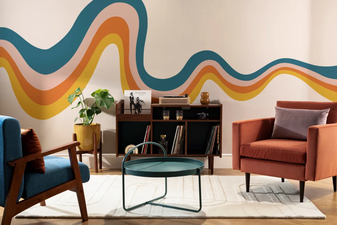 Colourful 70s Retro Wallpaper Mural