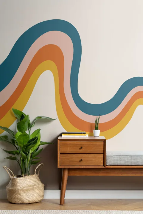 Papel Pintado Años 70 en Colores Vivos