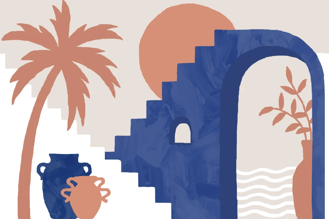 Minimalist mediteranean peisaj de perete Mural
