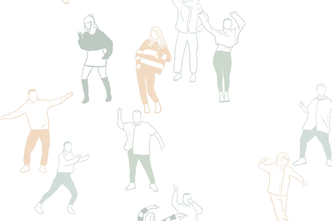Pastel Dancing People Wallpaper