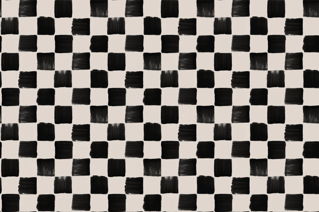 Black Beige Checkered Geometric Pattern Papel Pintado