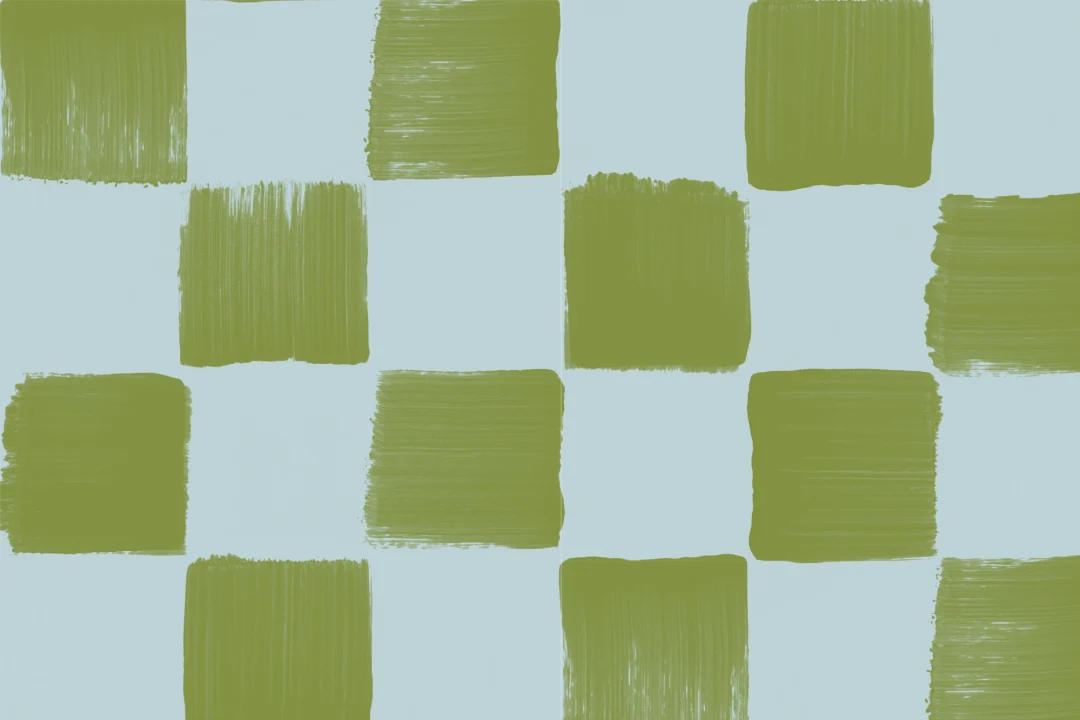 Bold Blue And Green Checkered Pattern Wallpaper