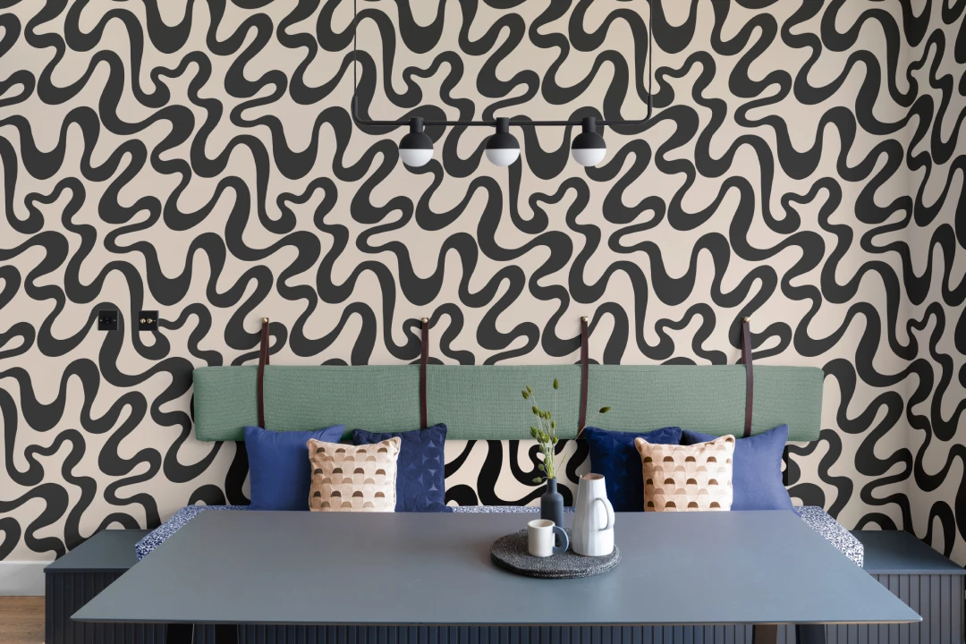 Fet svart abstrakt mønster Vibe Design Wallpaper