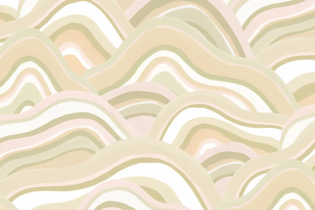 Green Abstract Dunes Painted Mural