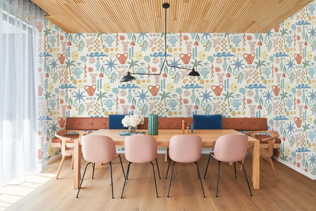 Bright La Dolce Vita Mediterranean Print Mural