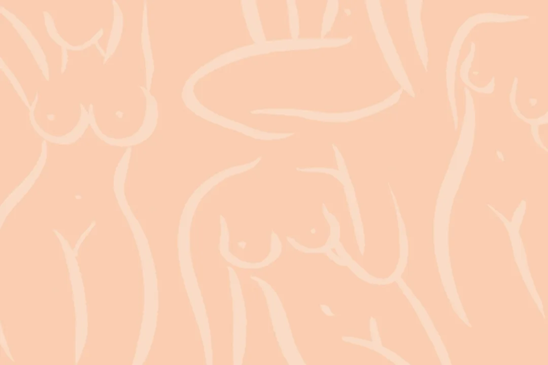 Peach Fuzz Nude Woman Figure Drawing Wall Mural