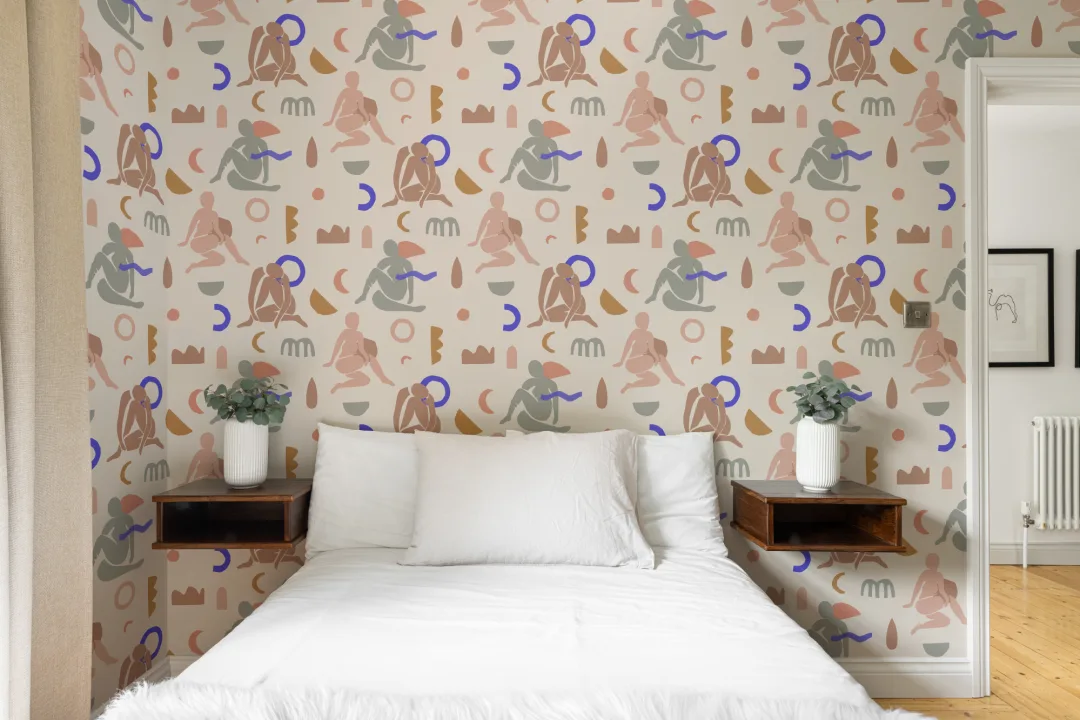 Neutru & Pastel roz Abstract Shapes model tapet Mural