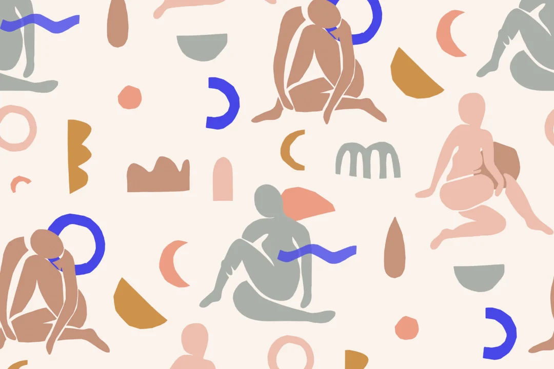 Neutral & Pastel Pink Abstract Shapes Pattern Wallpaper Mural
