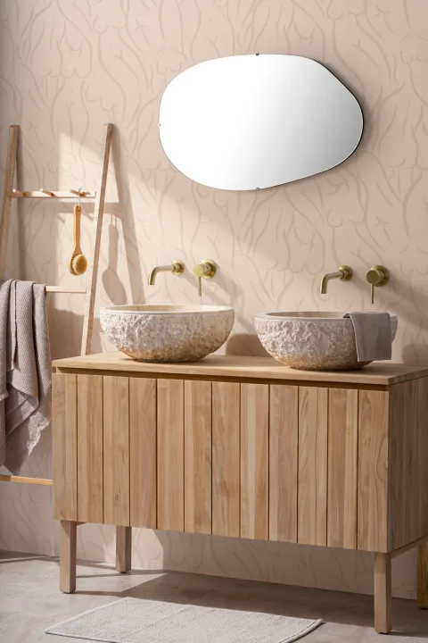 Papel pintado patrón de mujer desnuda en beige