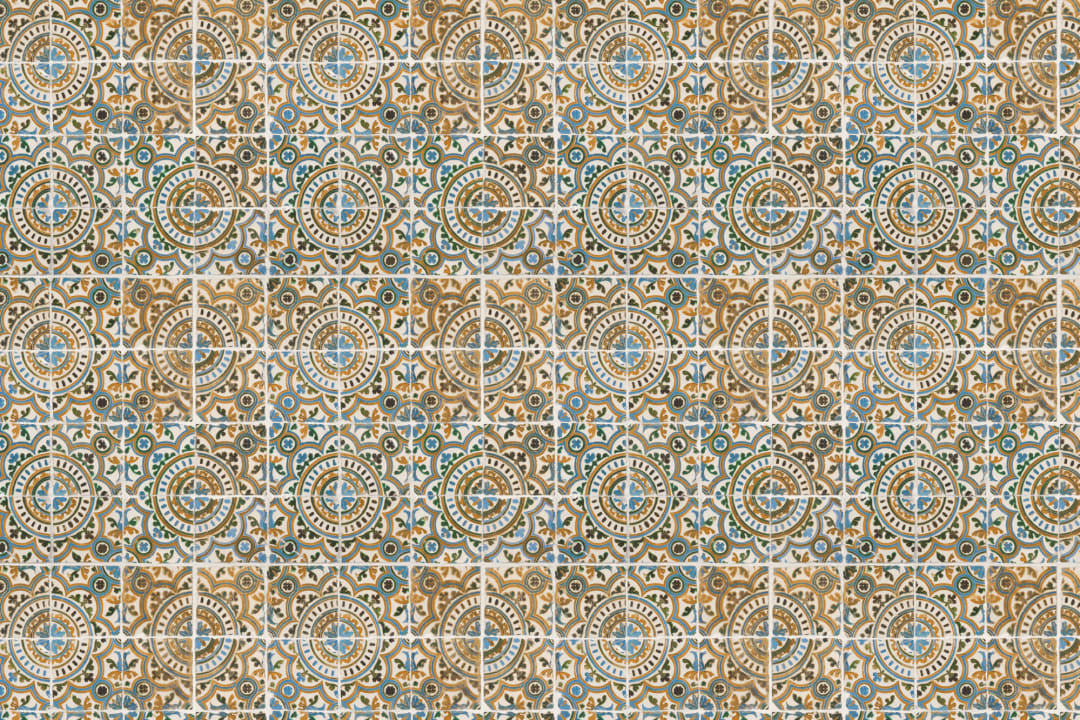 Multicolor Mediterranean Tile Inspired Pattern Mural