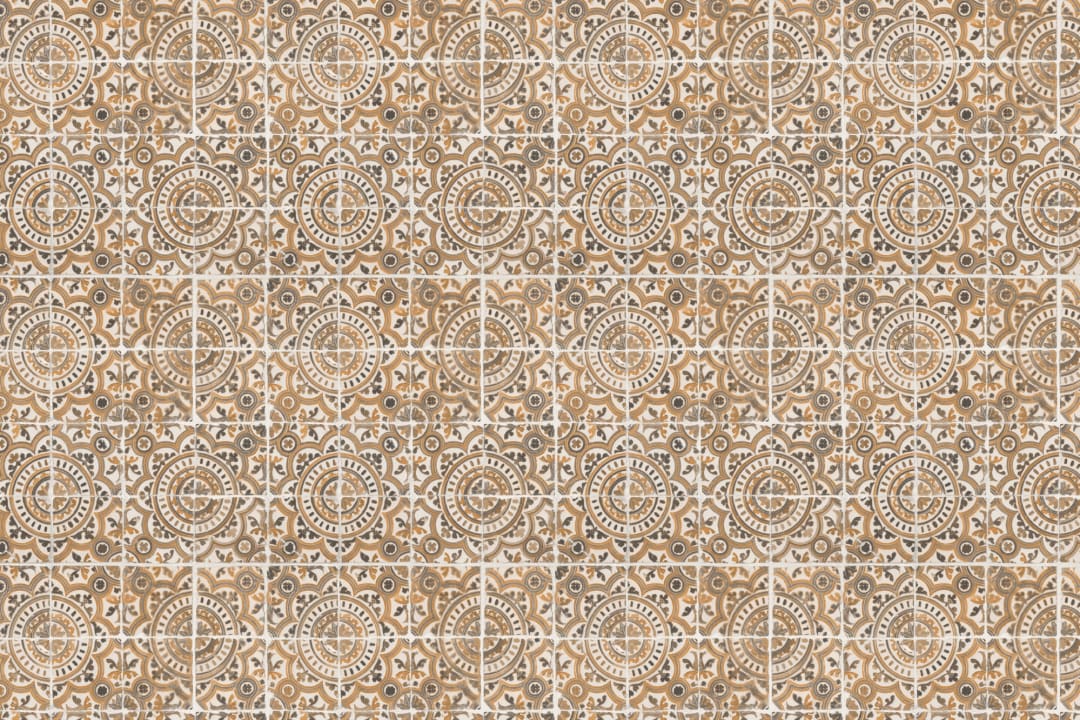 Warm Mediterranean Tile Pattern Wall Mural for Walls
