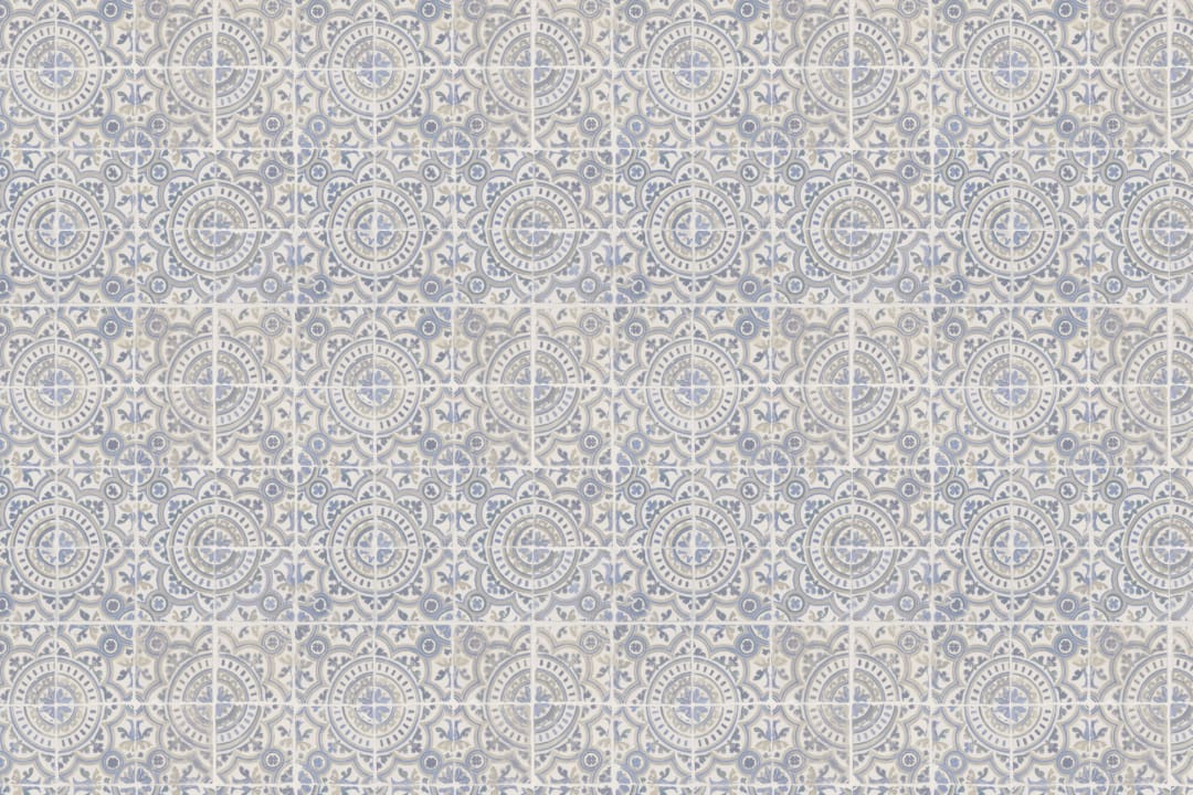 Blue Moroccan Tile Pattern Mural Adds Mediterranean Flair