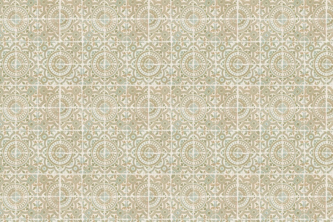 Green Geometric Tile Mural For Elegant Atmosphere