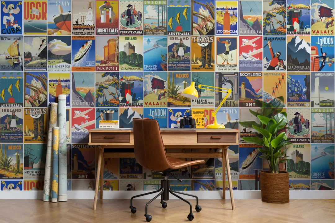 Vintage Travel Poster Wallpaper Mural