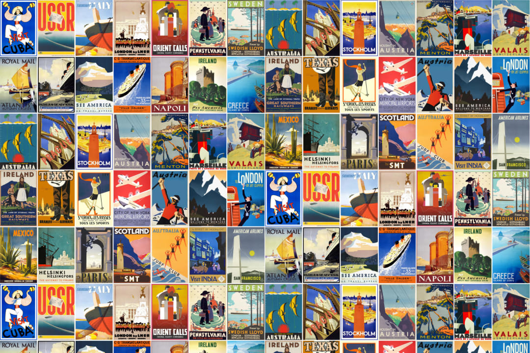 Vintage Travel Poster Wallpaper Mural
