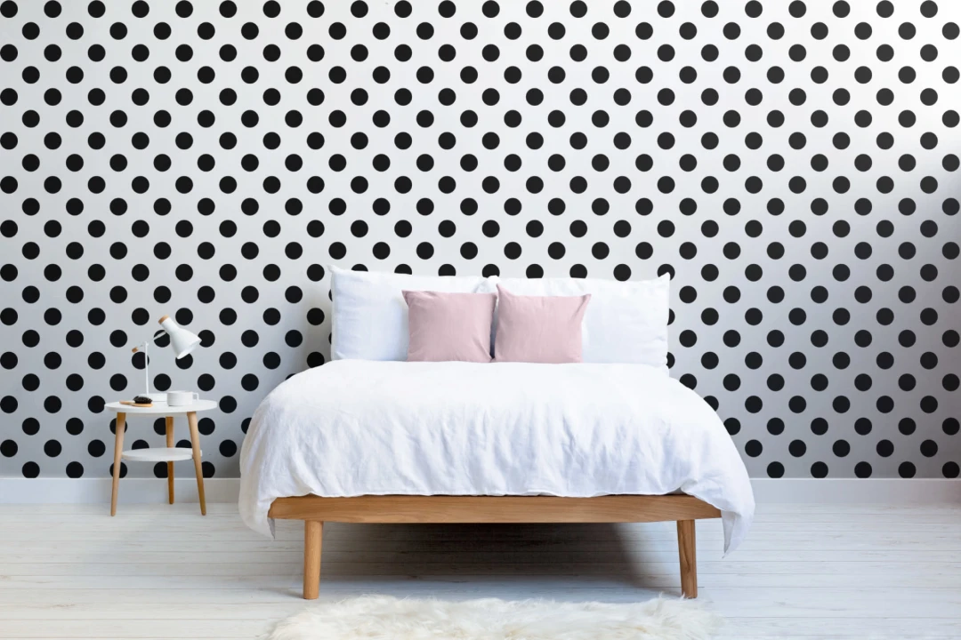 Black Polka Dots Wallpaper Mural