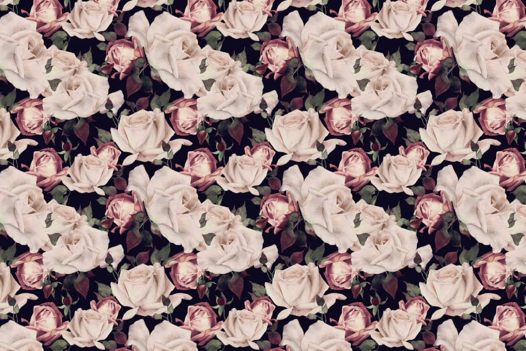 Papier Peint Panoramique Florale Aquarelle Rose