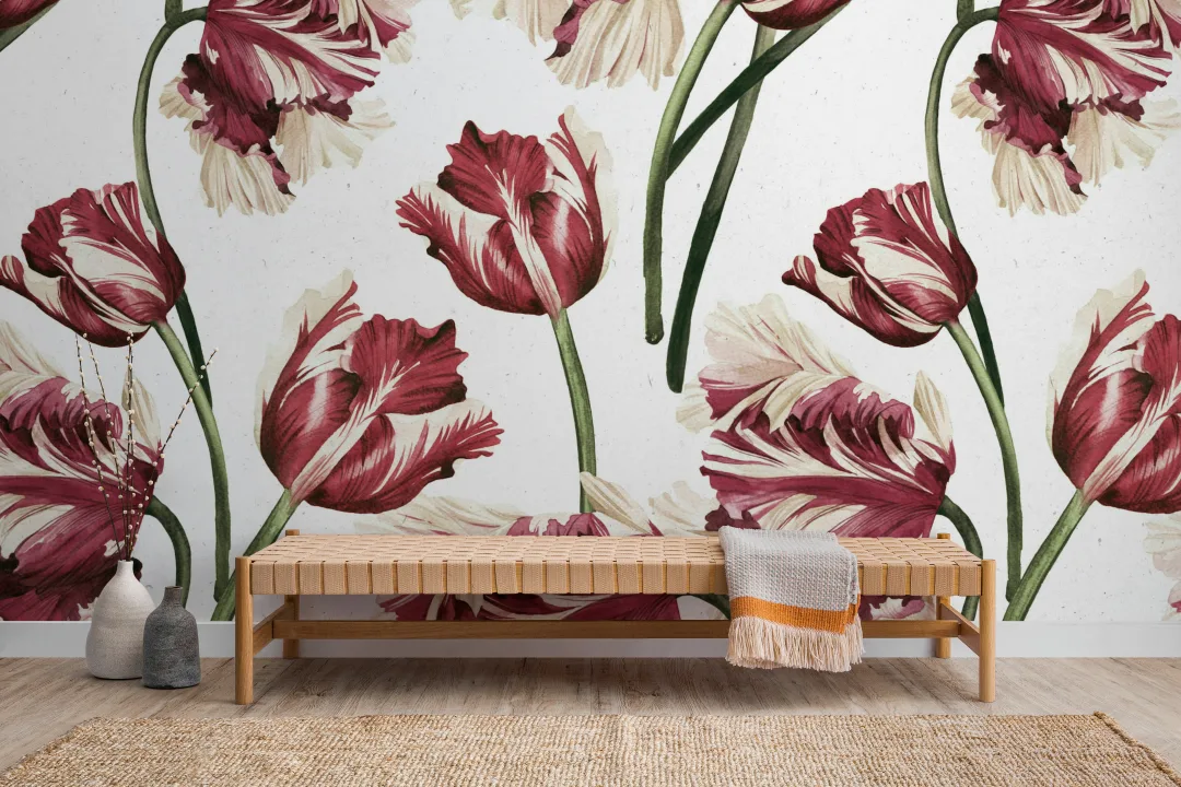 Mural Papel Pintado Tulipán Rojo