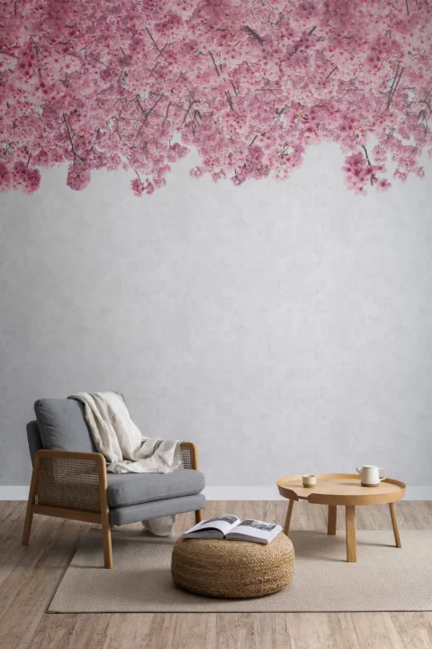 Carta da Parati con Fiori di Ciliegio Sakura Rosa