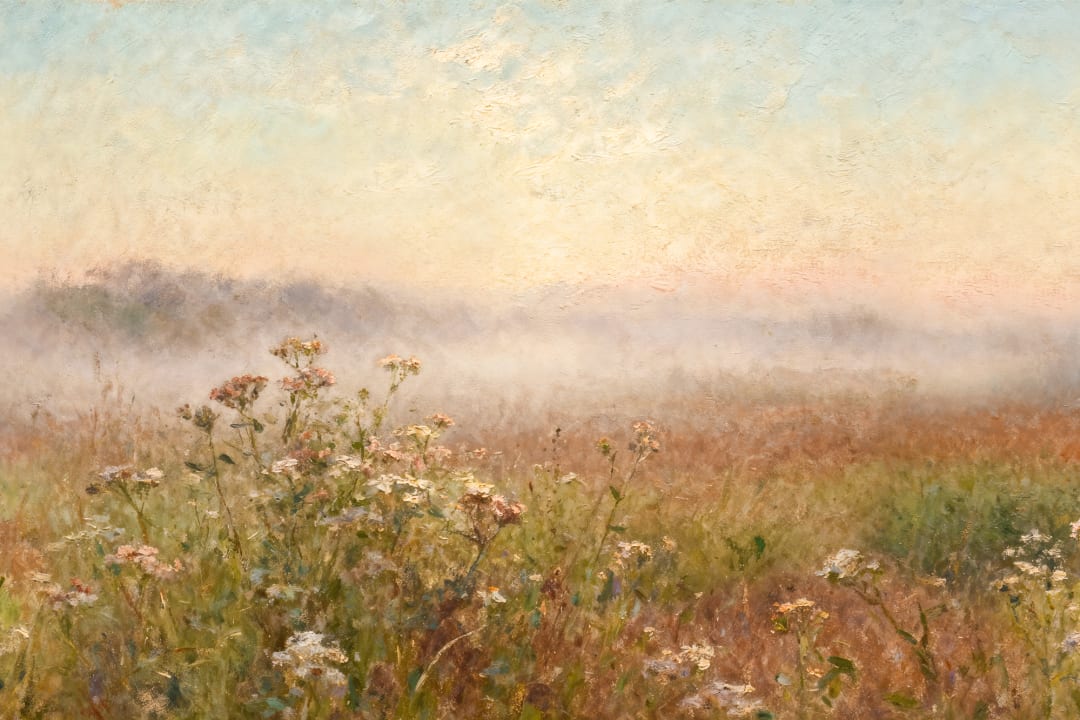 Multicolor Tranquil Meadow Landscape Wall Mural