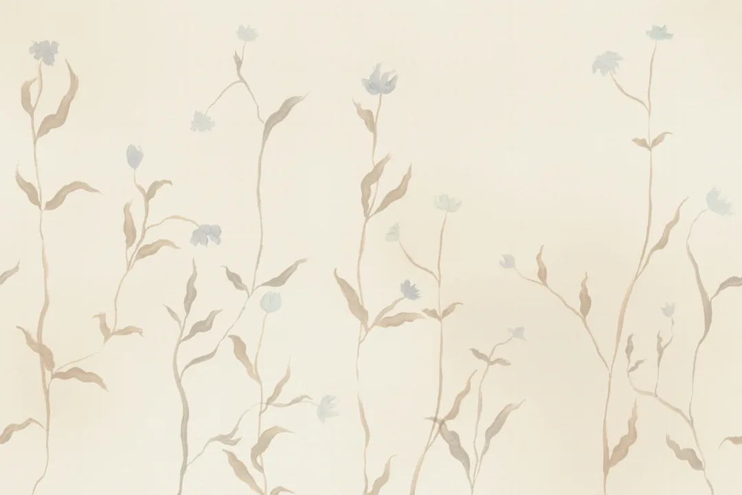 Neutral Floral Watercolor Botanical Serenity Wall Mural