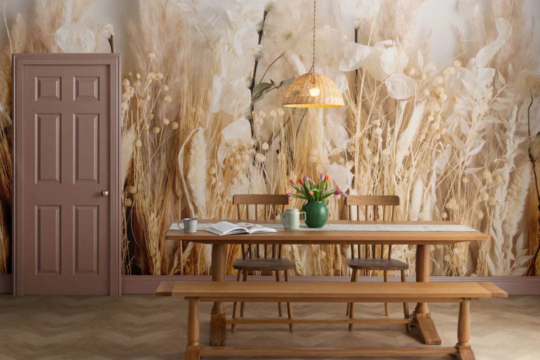 Field of Dried Flowers Wallpaper Mural
