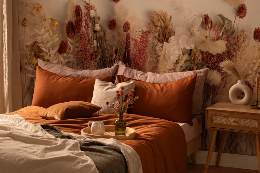 Autumnal flori uscate Wallpaper Mural