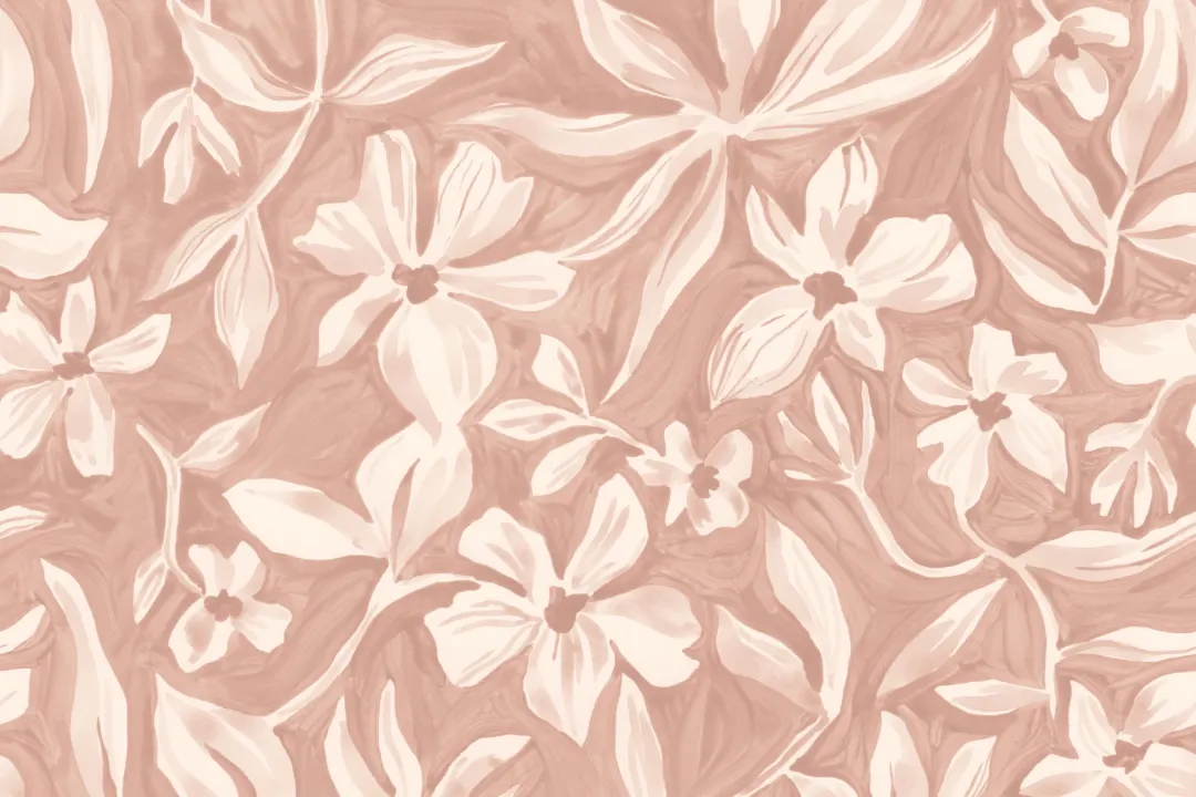 Soft Beige Floral Mural For Exquisite Spaces
