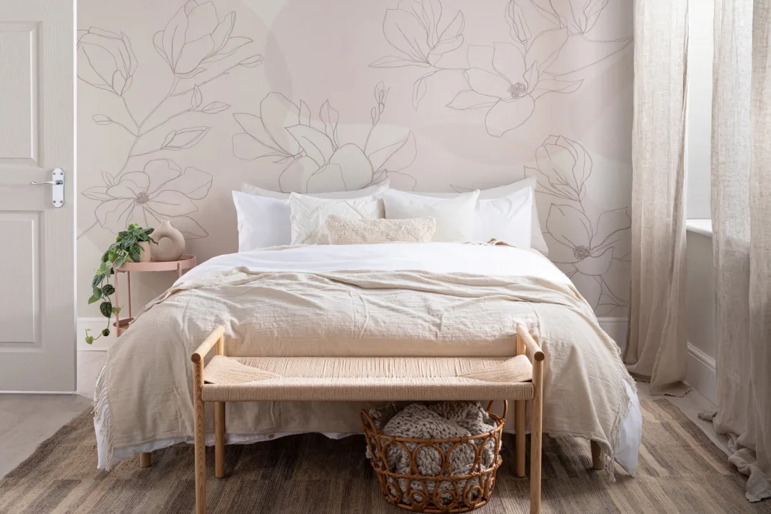 Large Hand Drawn Cherry Blossom Mural