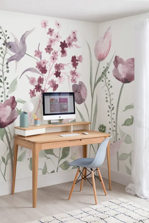 Mural Papel Pintado con Diseño a Gran Escala de Jardín Floral